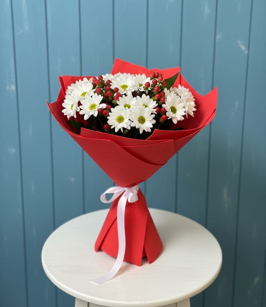 Букет цветов из: Хризантемы в Придорожном