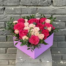 Цветочная композиция из Розы в коробке в Придорожном
