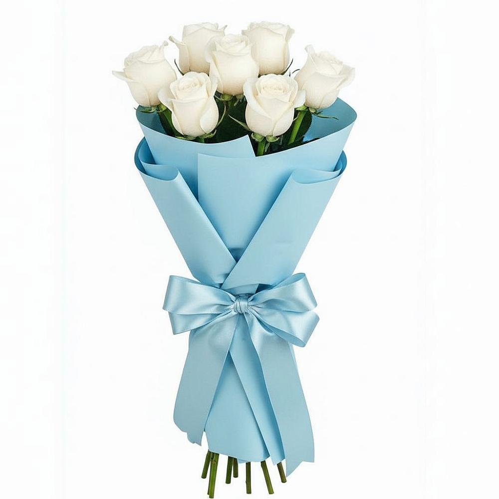 Букет 7 белых роз Проуд в Придорожном