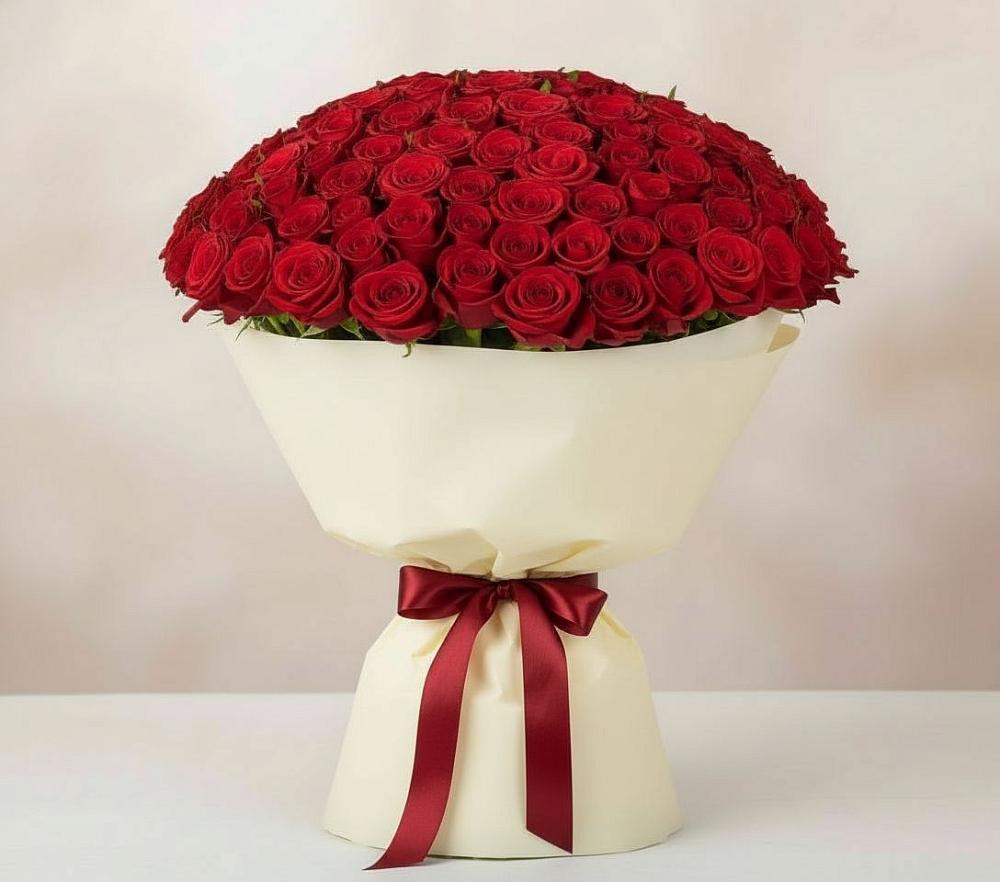 Букет 101 Красная роза Милано в Придорожном