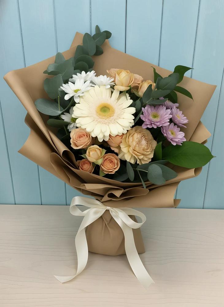Букет цветов из: Герберы и Хризантемы в Придорожном