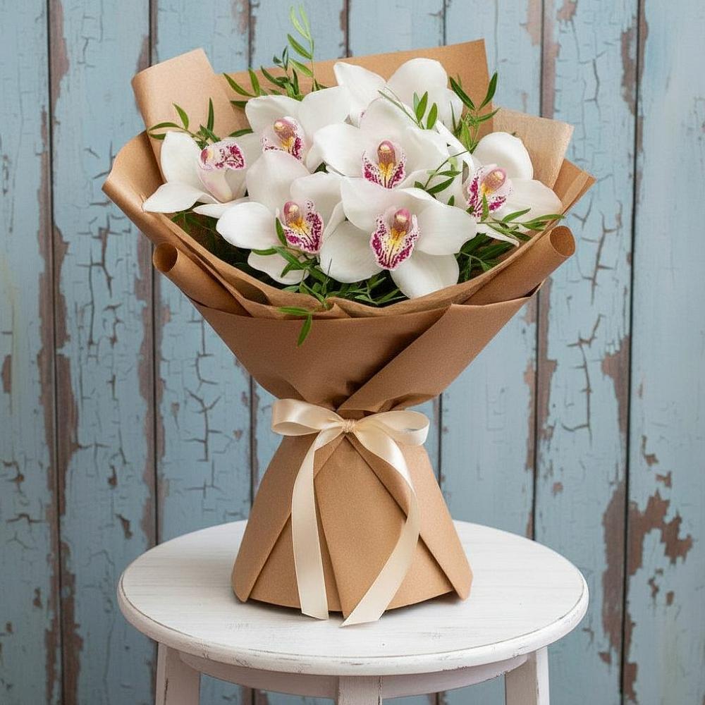 Букет цветов из: Орхидеи и Розы в Придорожном
