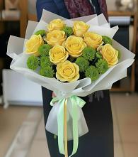 Букет цветов из:  Хризантемы и Розы #REPLACE_PRED# Придорожном