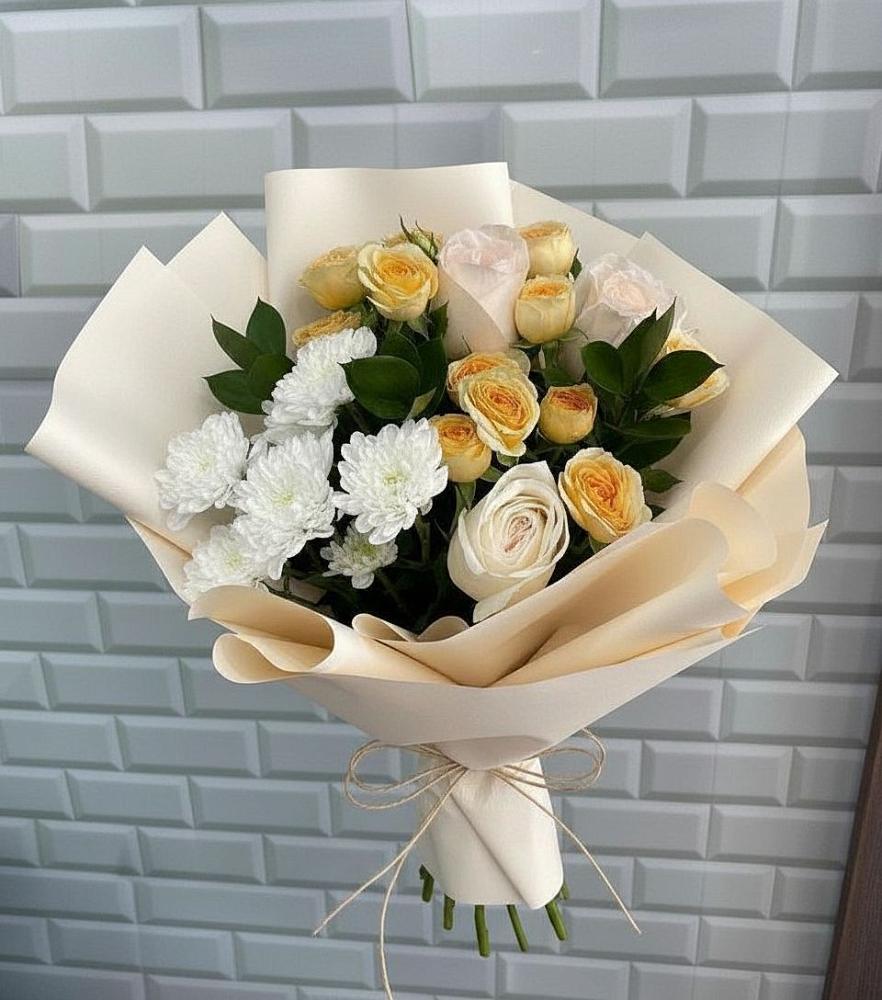 Букет цветов из: Розы и Хризантемы в Придорожном