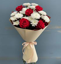 Букет цветов из:  Розы и Хризантемы в Придорожном