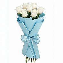 Букет 7 белых роз Проуд в Придорожном