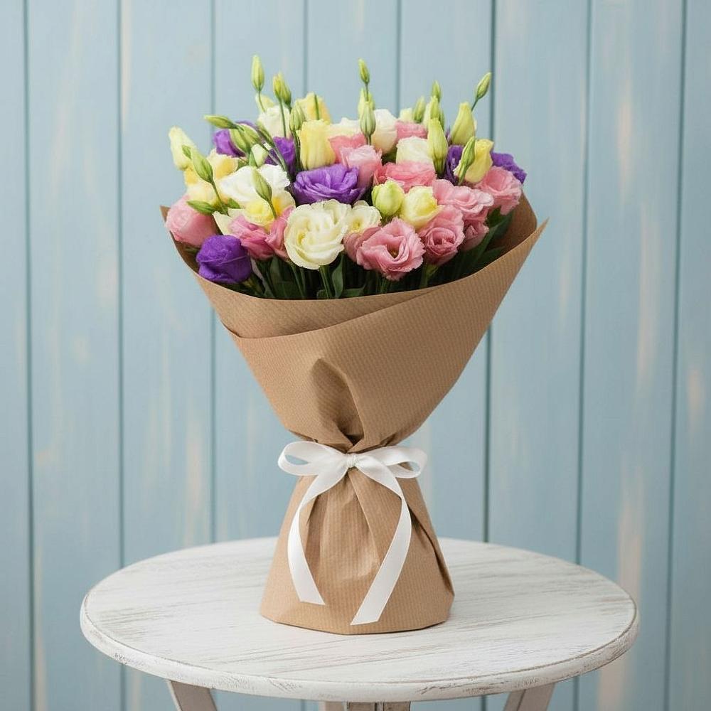 Букет цветов из: Лизиантусы в Придорожном