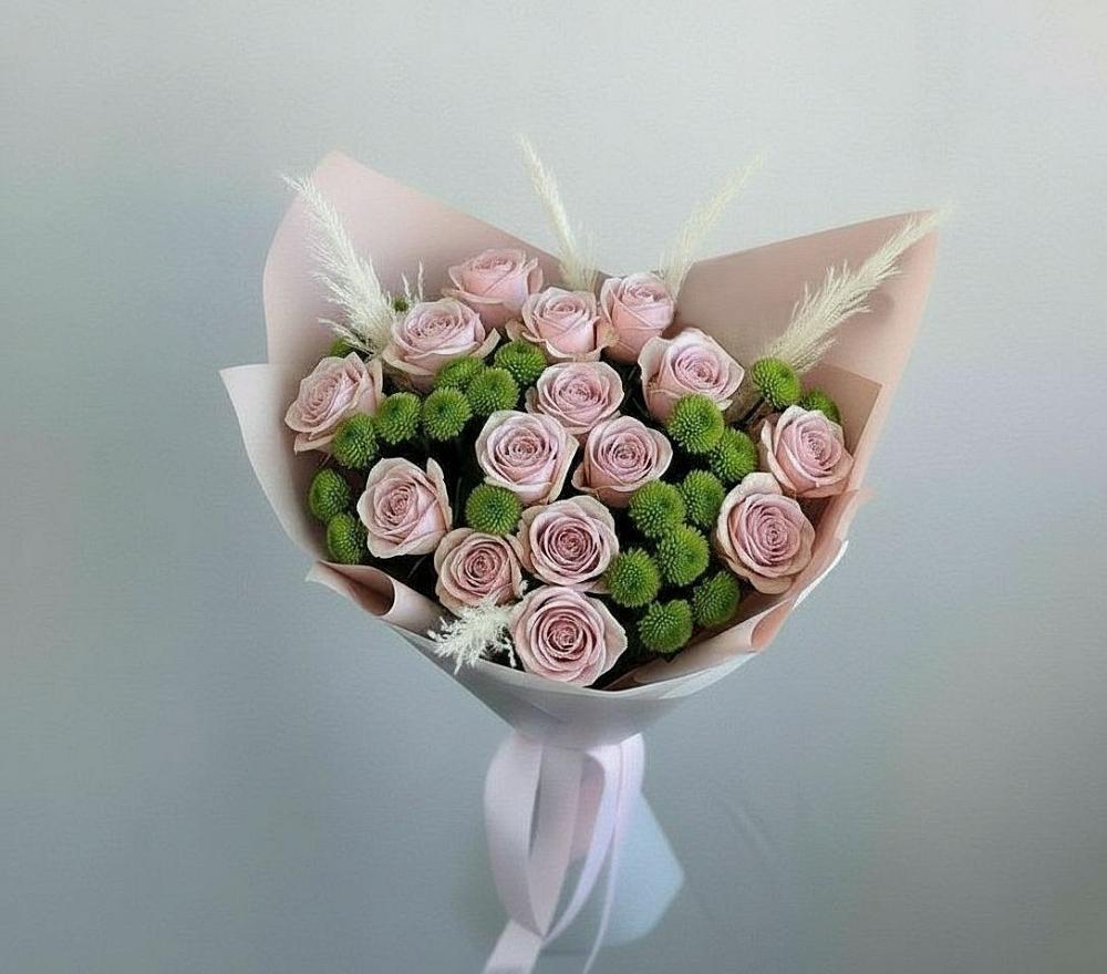 Букет цветов из: Розы и Хризантемы в Придорожном