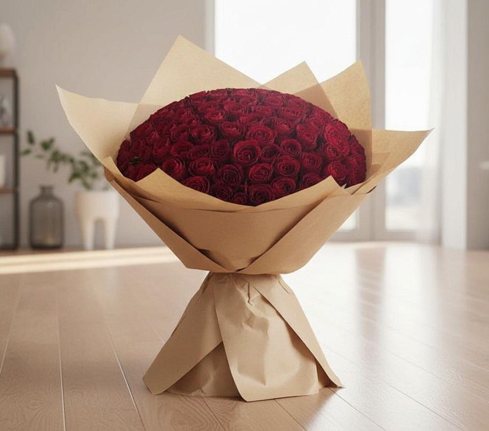 Букет 101 Красная роза в Придорожном