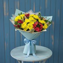 Букет цветов из:  Альстромерии и Хризантемы в Придорожном