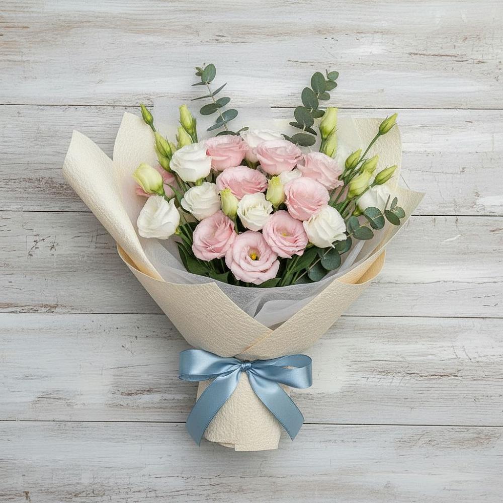 Букет цветов из: Лизиантусы в Придорожном